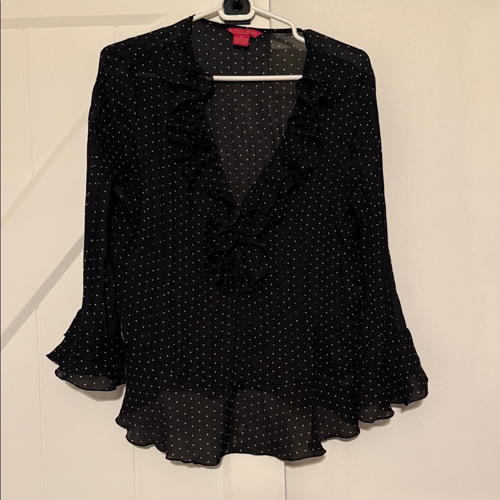 Sunny Leigh Black and White Polka Dot Blouse